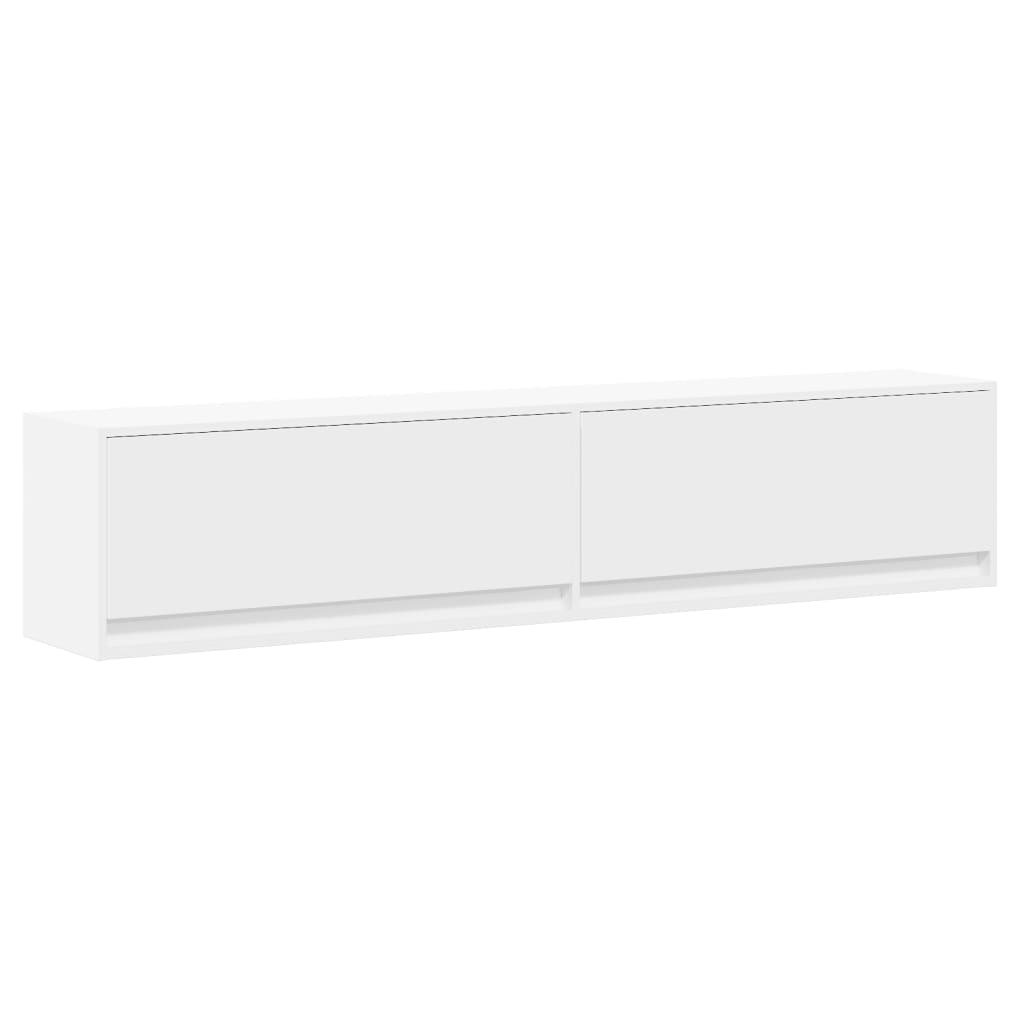 Tv-wandmeubel met LED-verlichting 180x31x38 cm wit Tv-meubels | Creëer jouw Trendy Thuis | Gratis bezorgd & Retour | Trendy.nl