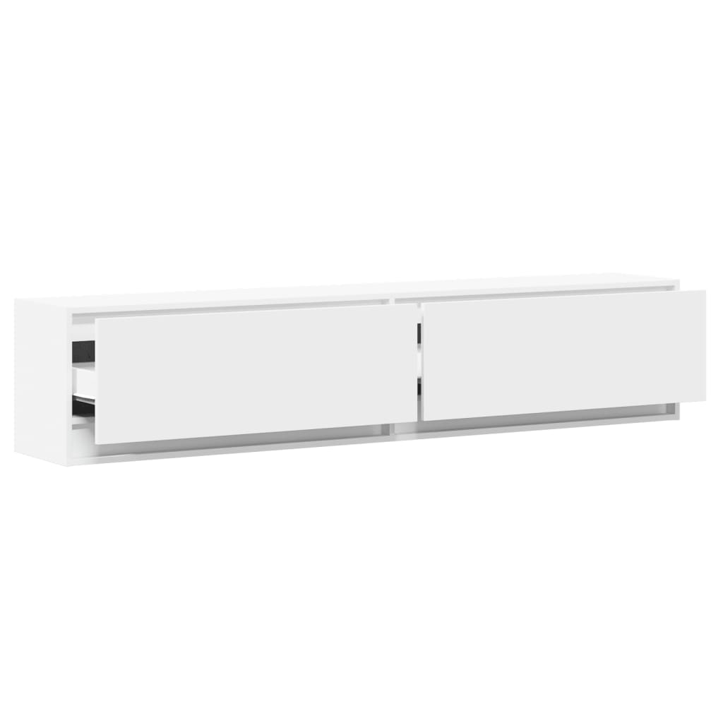 Tv-wandmeubel met LED-verlichting 180x31x38 cm wit Tv-meubels | Creëer jouw Trendy Thuis | Gratis bezorgd & Retour | Trendy.nl