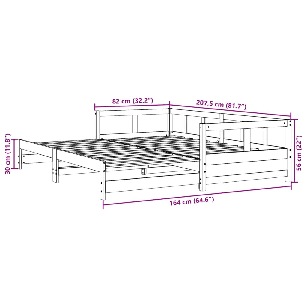 Slaapbank zonder matras 80x200 cm massief grenenhout wit Bedden & bedframes | Creëer jouw Trendy Thuis | Gratis bezorgd & Retour | Trendy.nl