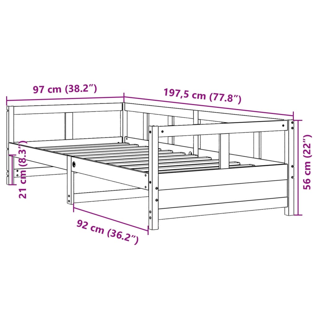 Slaapbank 90x190 cm massief grenenhout naturel Bedden & bedframes | Creëer jouw Trendy Thuis | Gratis bezorgd & Retour | Trendy.nl