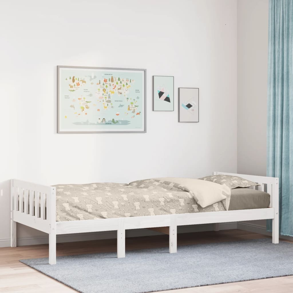 Kinderbed zonder matras massief grenenhout wit 90x190 cm Bedden & bedframes | Creëer jouw Trendy Thuis | Gratis bezorgd & Retour | Trendy.nl