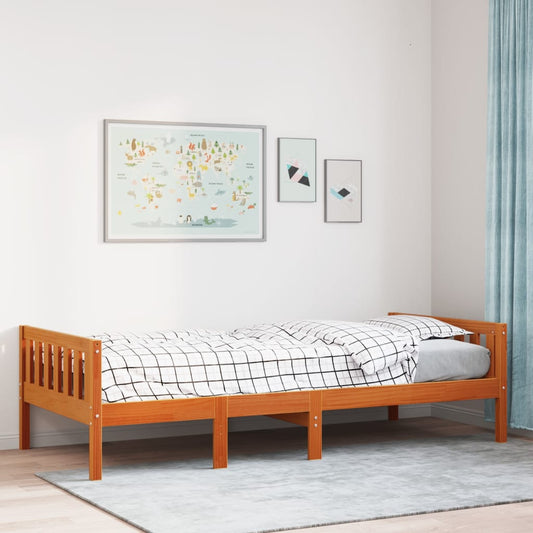 Kinderbed zonder matras massief grenenhout wasbruin 90x190 cm Bedden & bedframes | Creëer jouw Trendy Thuis | Gratis bezorgd & Retour | Trendy.nl