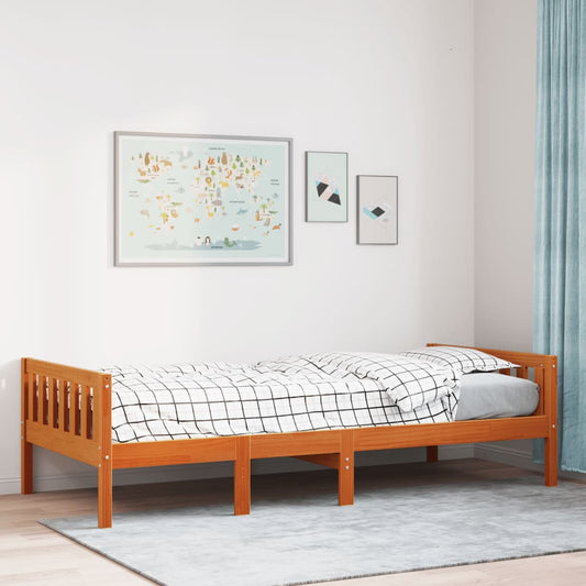 Kinderbed zonder matras massief grenenhout wasbruin 75x190 cm Bedden & bedframes | Creëer jouw Trendy Thuis | Gratis bezorgd & Retour | Trendy.nl