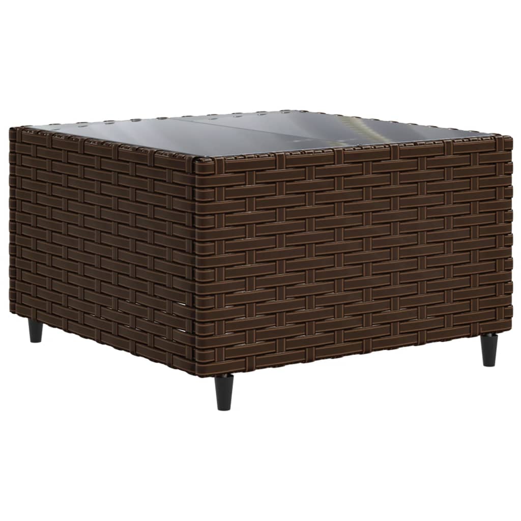 5-delige Loungeset met kussens poly rattan bruin