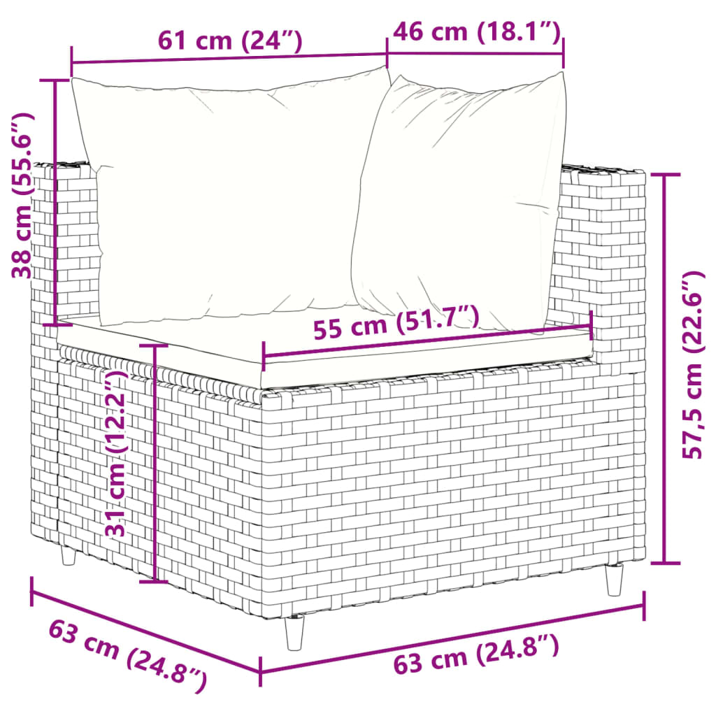 5-delige Loungeset met kussens poly rattan grijs Tuinsets | Creëer jouw Trendy Thuis | Gratis bezorgd & Retour | Trendy.nl