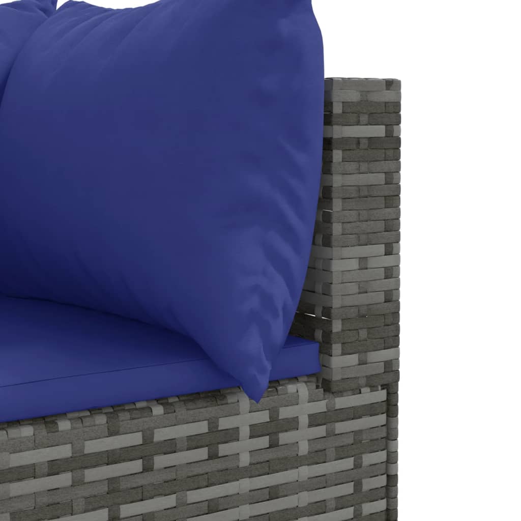 6-delige Loungeset met kussens poly rattan grijs Tuinsets | Creëer jouw Trendy Thuis | Gratis bezorgd & Retour | Trendy.nl