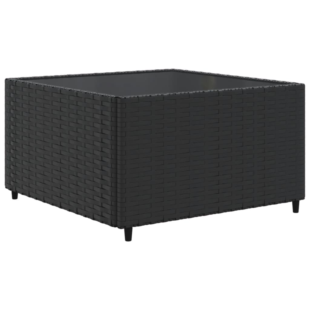 8-delige Loungeset met kussens poly rattan zwart