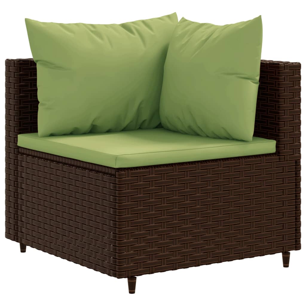 4-delige Loungeset met kussens poly rattan bruin Tuinsets | Creëer jouw Trendy Thuis | Gratis bezorgd & Retour | Trendy.nl