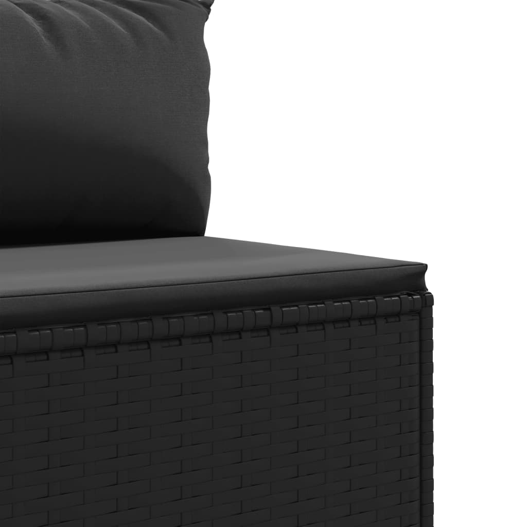 5-delige Loungeset met kussens poly rattan zwart Tuinsets | Creëer jouw Trendy Thuis | Gratis bezorgd & Retour | Trendy.nl