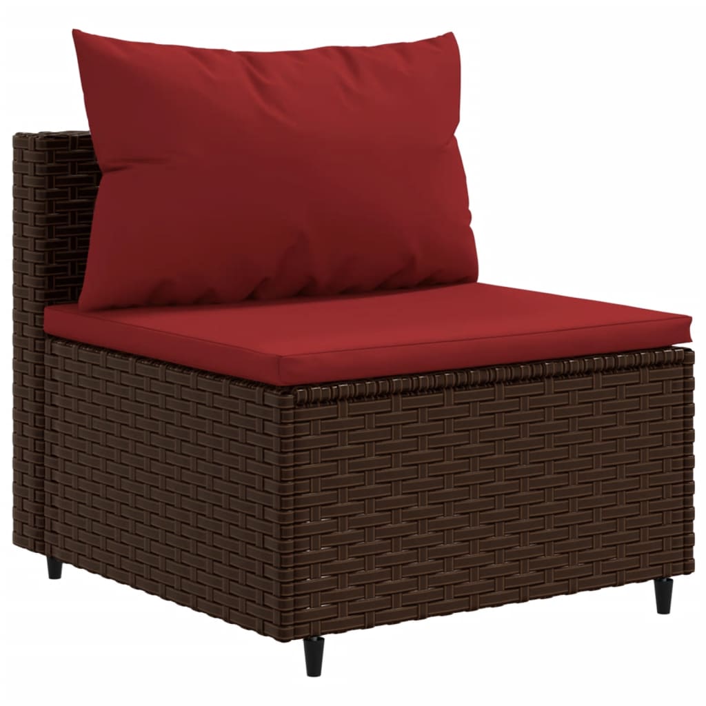 5-delige Loungeset met kussens poly rattan bruin Tuinsets | Creëer jouw Trendy Thuis | Gratis bezorgd & Retour | Trendy.nl