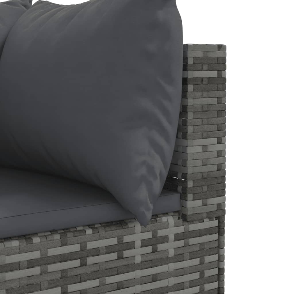 6-delige Loungeset met kussens poly rattan grijs Tuinsets | Creëer jouw Trendy Thuis | Gratis bezorgd & Retour | Trendy.nl