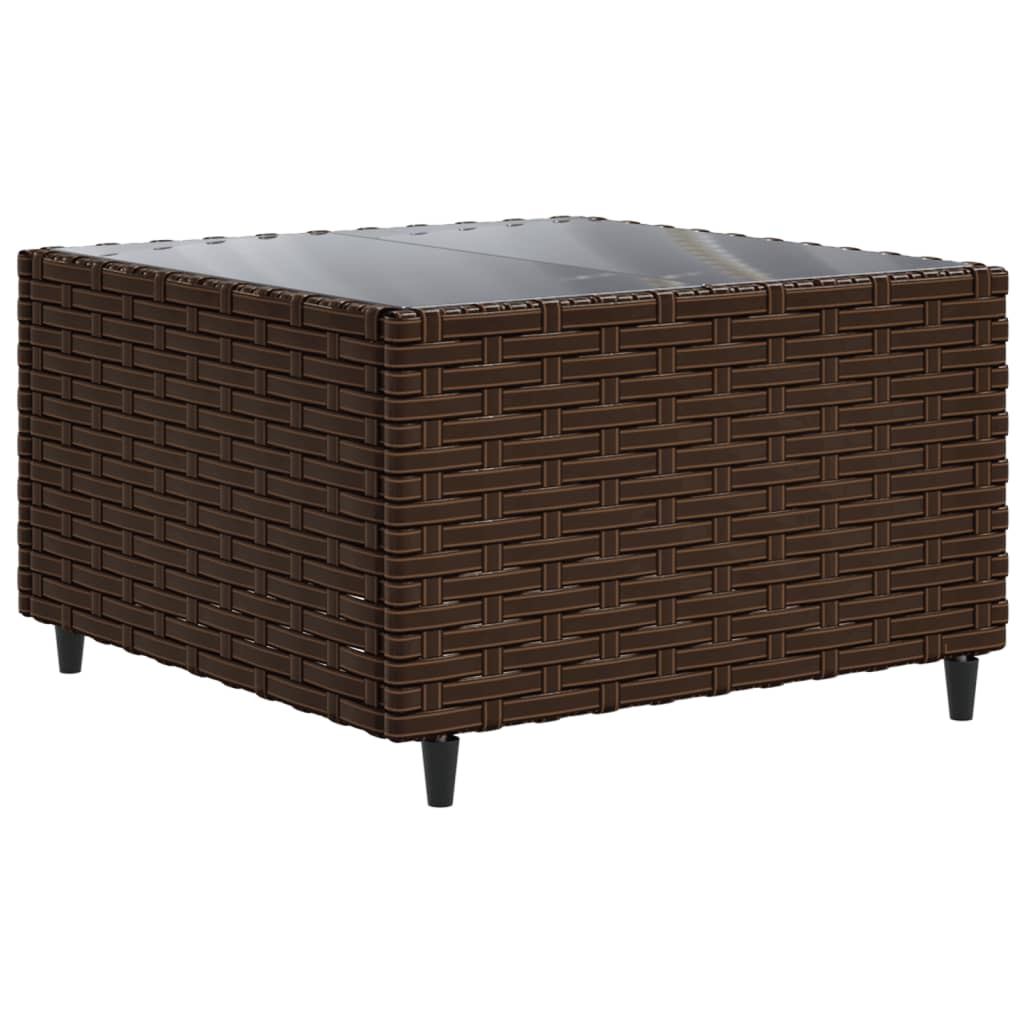 6-delige Loungeset met kussens poly rattan bruin