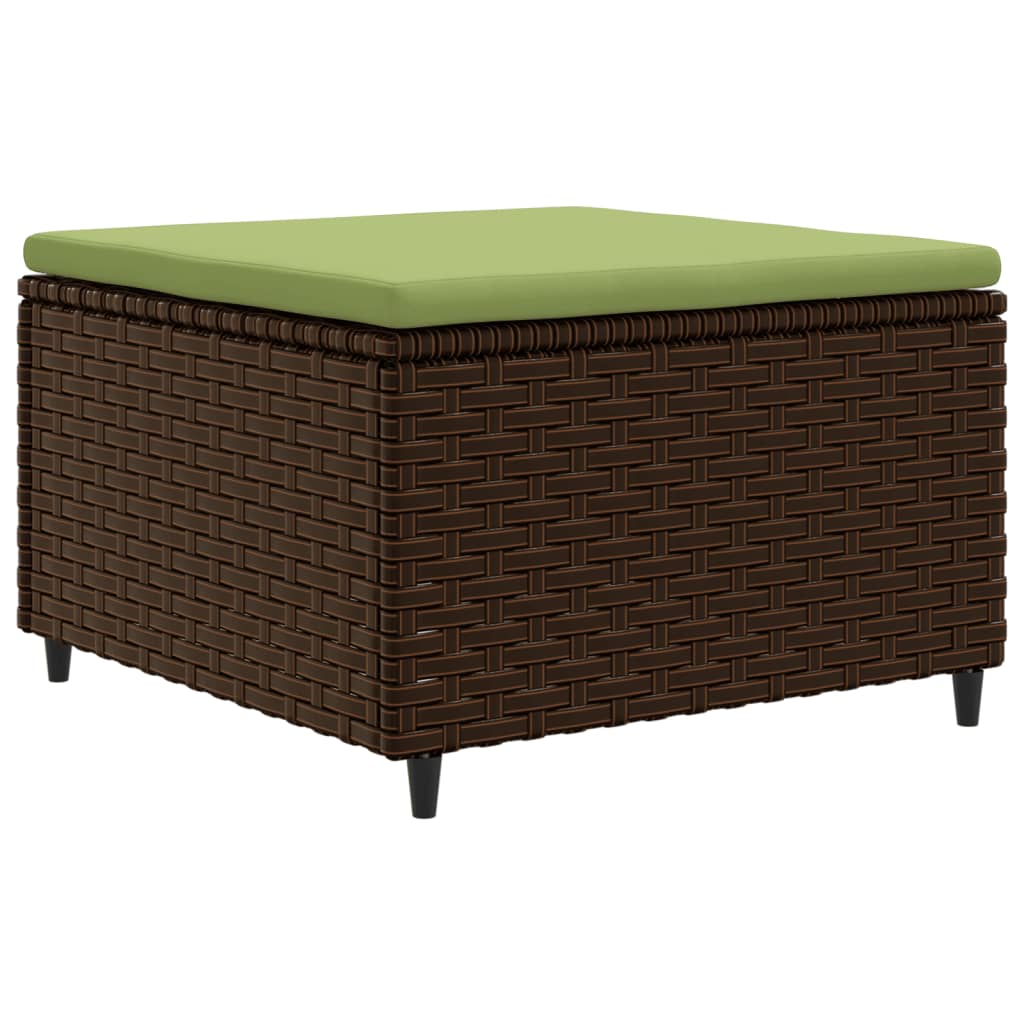 6-delige Loungeset met kussens poly rattan bruin