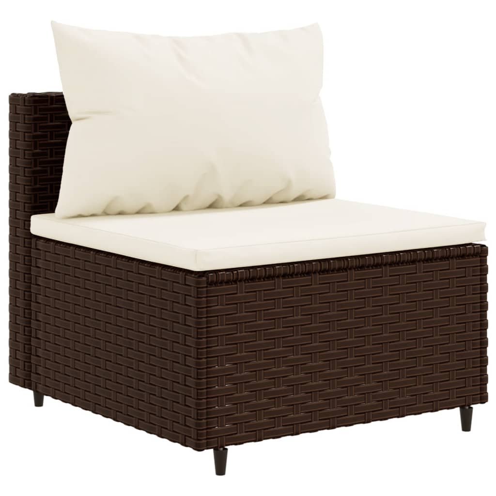 4-delige Loungeset met kussens poly rattan bruin Tuinsets | Creëer jouw Trendy Thuis | Gratis bezorgd & Retour | Trendy.nl