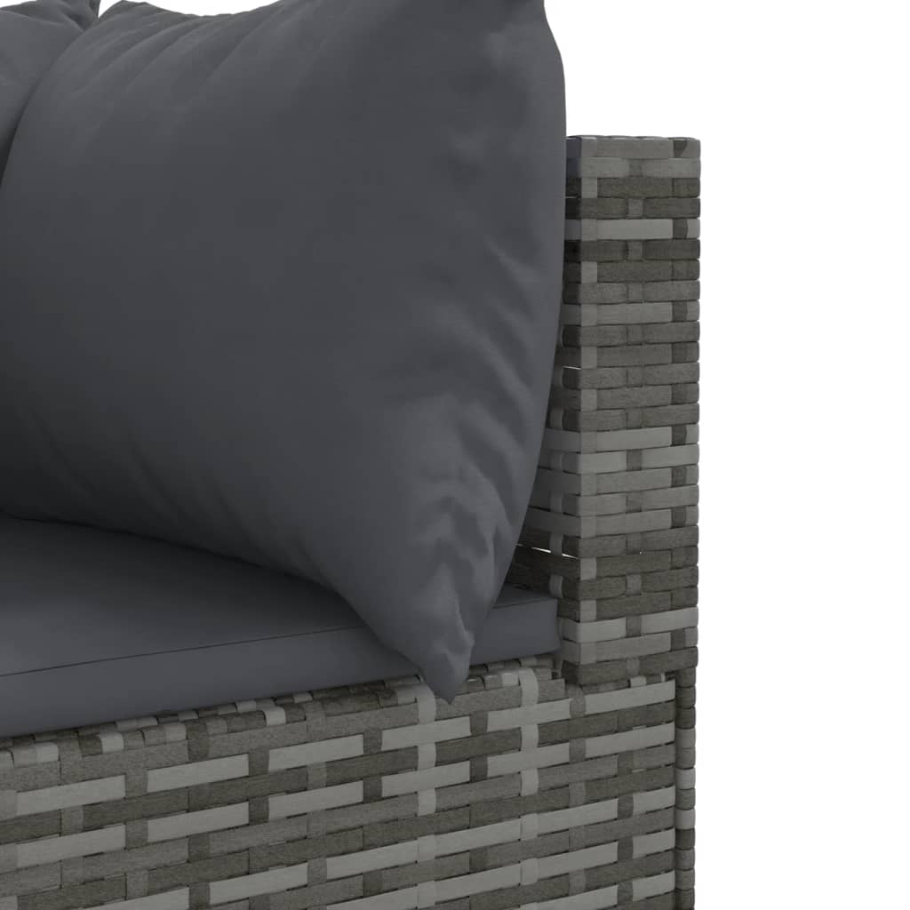 4-delige Loungeset met kussens poly rattan grijs Tuinsets | Creëer jouw Trendy Thuis | Gratis bezorgd & Retour | Trendy.nl