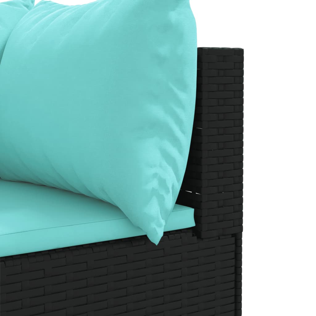 4-delige Loungeset met kussens poly rattan zwart Tuinsets | Creëer jouw Trendy Thuis | Gratis bezorgd & Retour | Trendy.nl