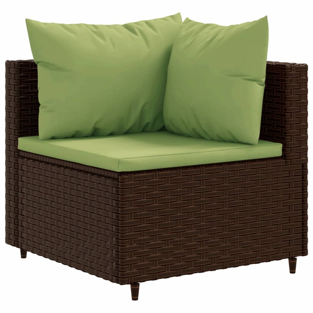 5-delige Loungeset met kussens poly rattan bruin Tuinsets | Creëer jouw Trendy Thuis | Gratis bezorgd & Retour | Trendy.nl