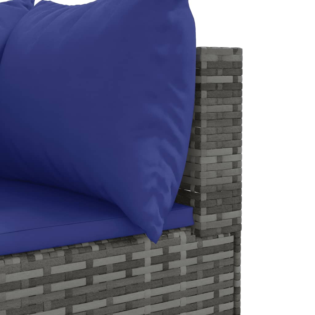 5-delige Loungeset met kussens poly rattan grijs Tuinsets | Creëer jouw Trendy Thuis | Gratis bezorgd & Retour | Trendy.nl