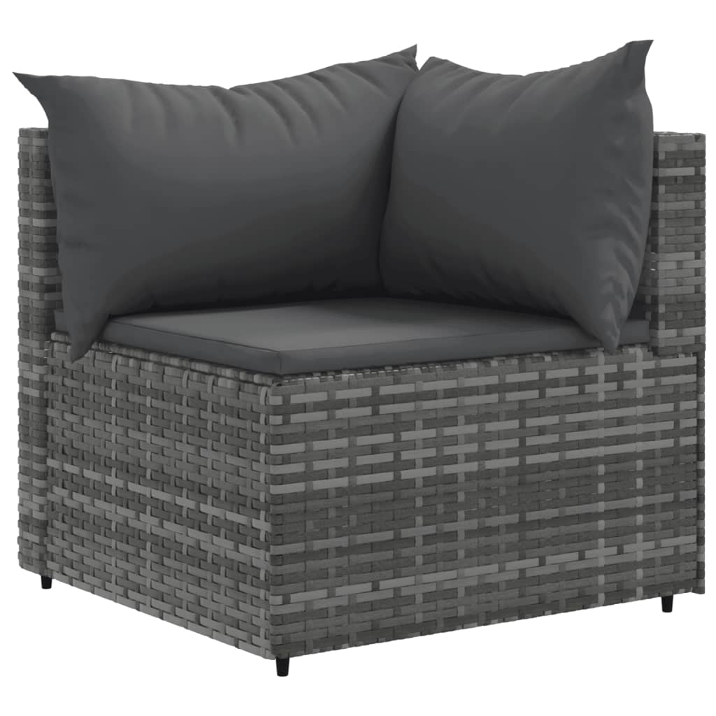 9-delige Loungeset met kussens poly rattan grijs Tuinsets | Creëer jouw Trendy Thuis | Gratis bezorgd & Retour | Trendy.nl