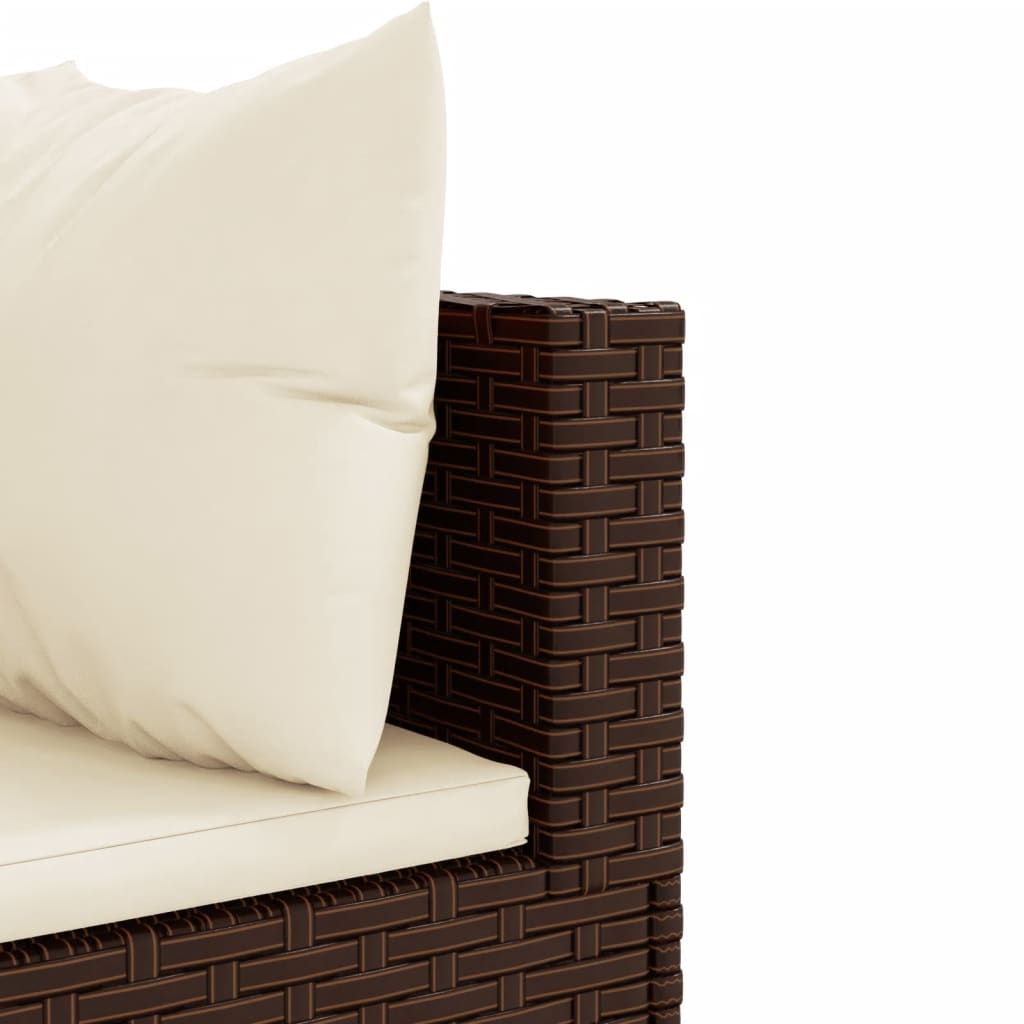 10-delige Loungeset met kussens poly rattan bruin Tuinsets | Creëer jouw Trendy Thuis | Gratis bezorgd & Retour | Trendy.nl