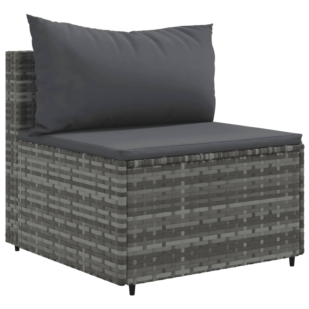 10-delige Loungeset met kussens poly rattan grijs Tuinsets | Creëer jouw Trendy Thuis | Gratis bezorgd & Retour | Trendy.nl