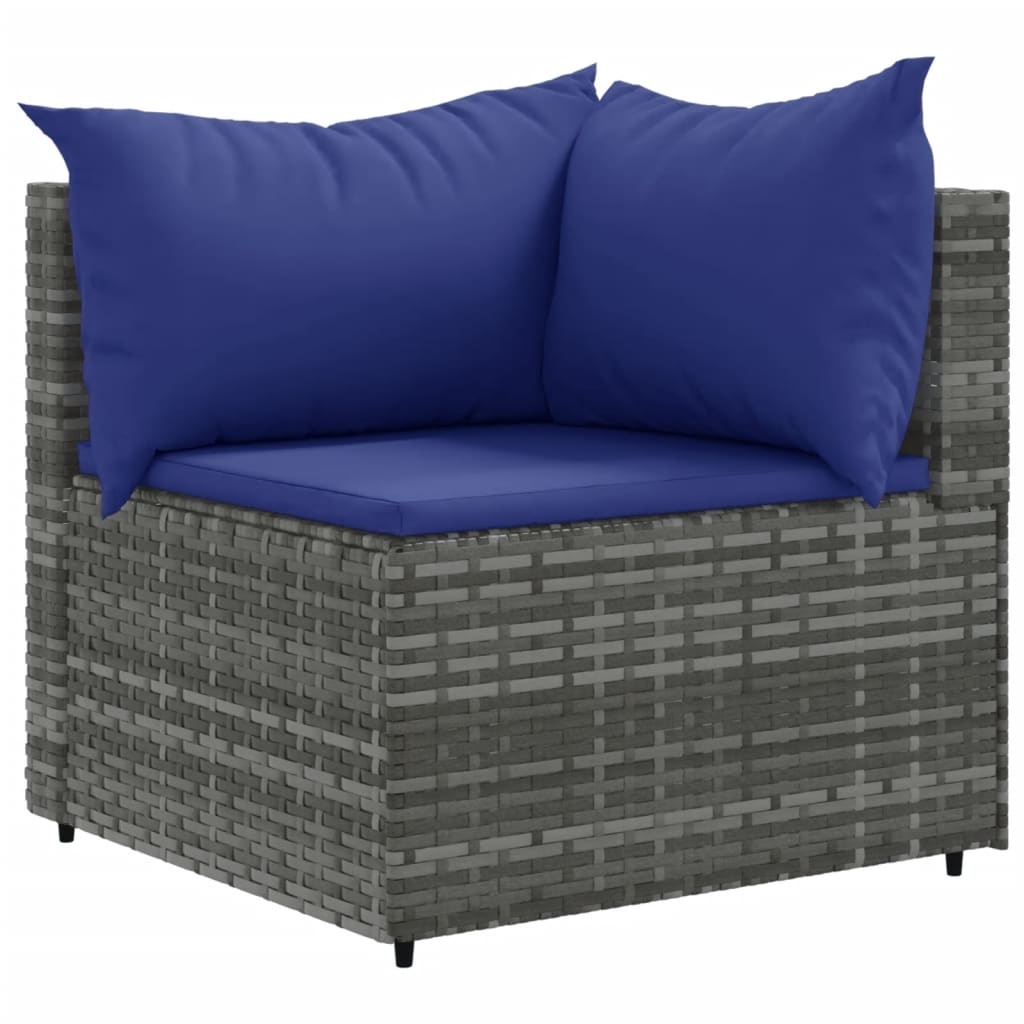 11-delige Loungeset met kussens poly rattan grijs Tuinsets | Creëer jouw Trendy Thuis | Gratis bezorgd & Retour | Trendy.nl