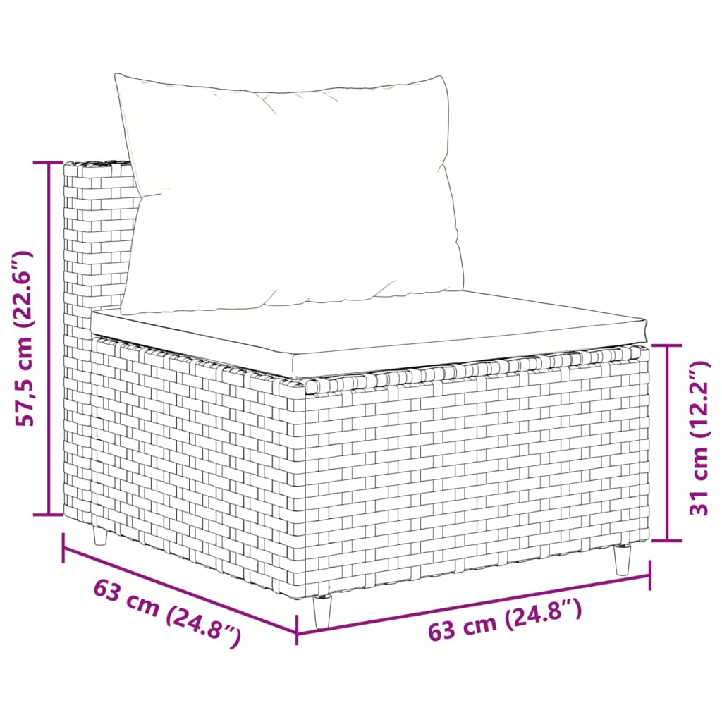 4-delige Loungeset met kussens poly rattan zwart Tuinsets | Creëer jouw Trendy Thuis | Gratis bezorgd & Retour | Trendy.nl