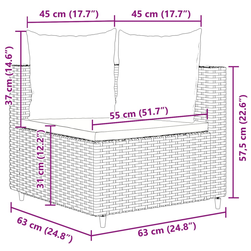 4-delige Loungeset met kussens poly rattan bruin Tuinsets | Creëer jouw Trendy Thuis | Gratis bezorgd & Retour | Trendy.nl