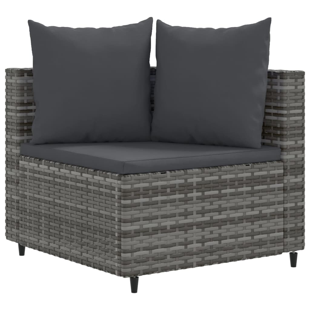 4-delige Loungeset met kussens poly rattan grijs Tuinsets | Creëer jouw Trendy Thuis | Gratis bezorgd & Retour | Trendy.nl