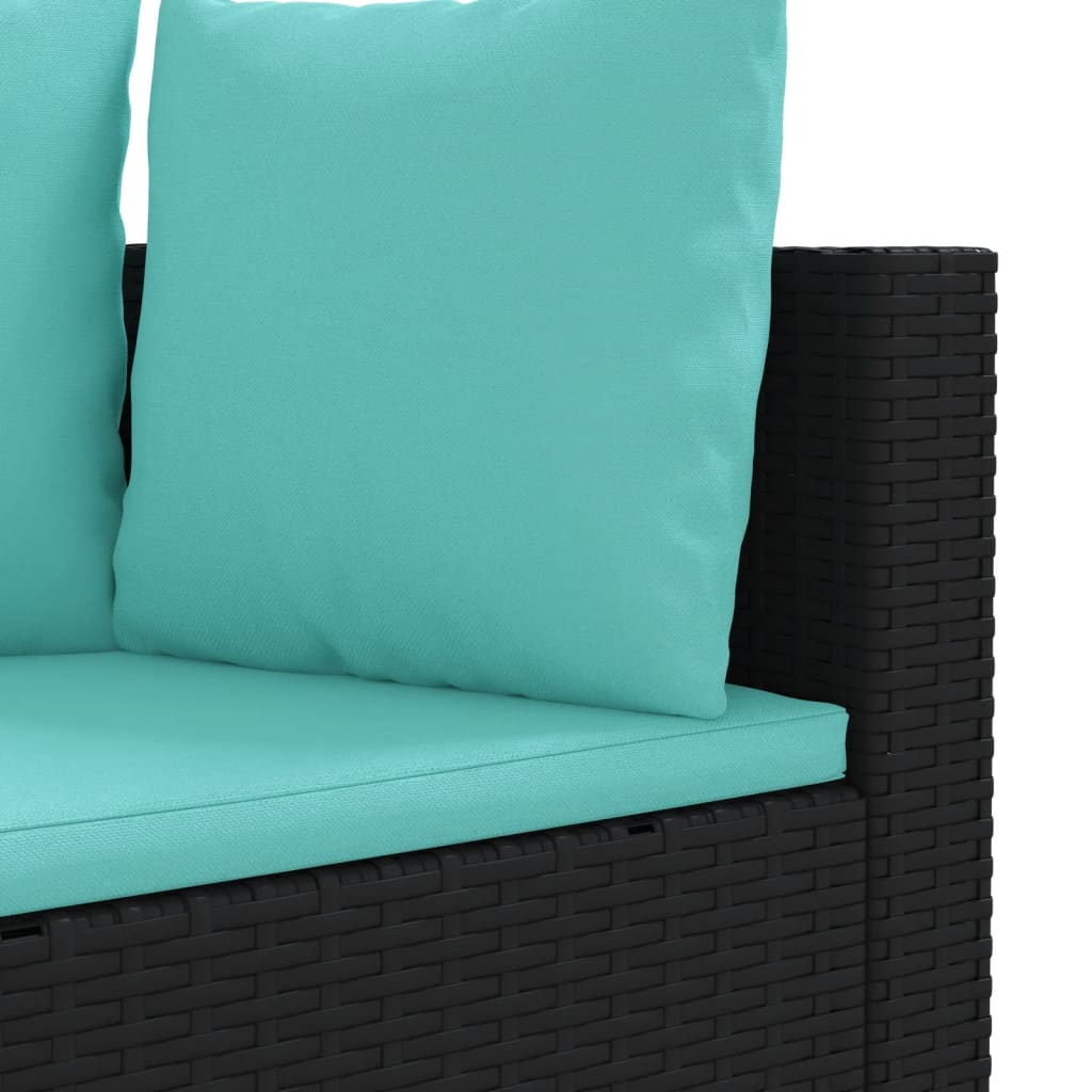 4-delige Loungeset met kussens poly rattan zwart Tuinsets | Creëer jouw Trendy Thuis | Gratis bezorgd & Retour | Trendy.nl