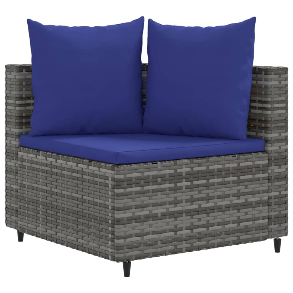 4-delige Loungeset met kussens poly rattan grijs Tuinsets | Creëer jouw Trendy Thuis | Gratis bezorgd & Retour | Trendy.nl