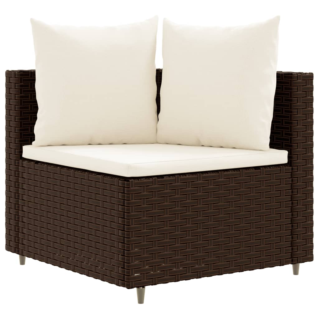 5-delige Loungeset met kussens poly rattan bruin Tuinsets | Creëer jouw Trendy Thuis | Gratis bezorgd & Retour | Trendy.nl