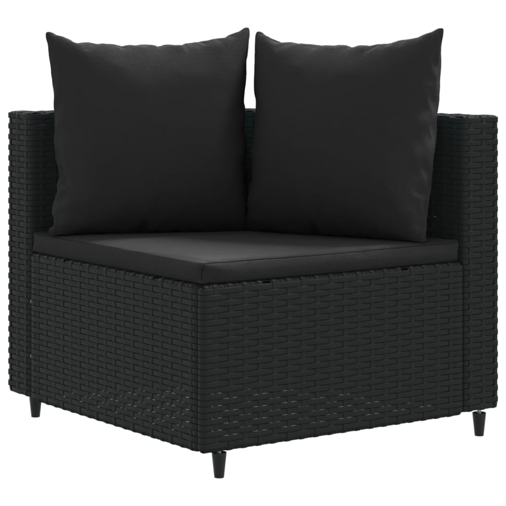 5-delige Loungeset met kussens poly rattan zwart Tuinsets | Creëer jouw Trendy Thuis | Gratis bezorgd & Retour | Trendy.nl