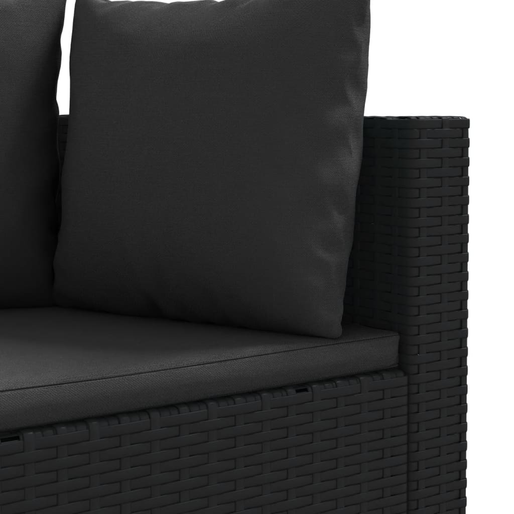 5-delige Loungeset met kussens poly rattan zwart Tuinsets | Creëer jouw Trendy Thuis | Gratis bezorgd & Retour | Trendy.nl