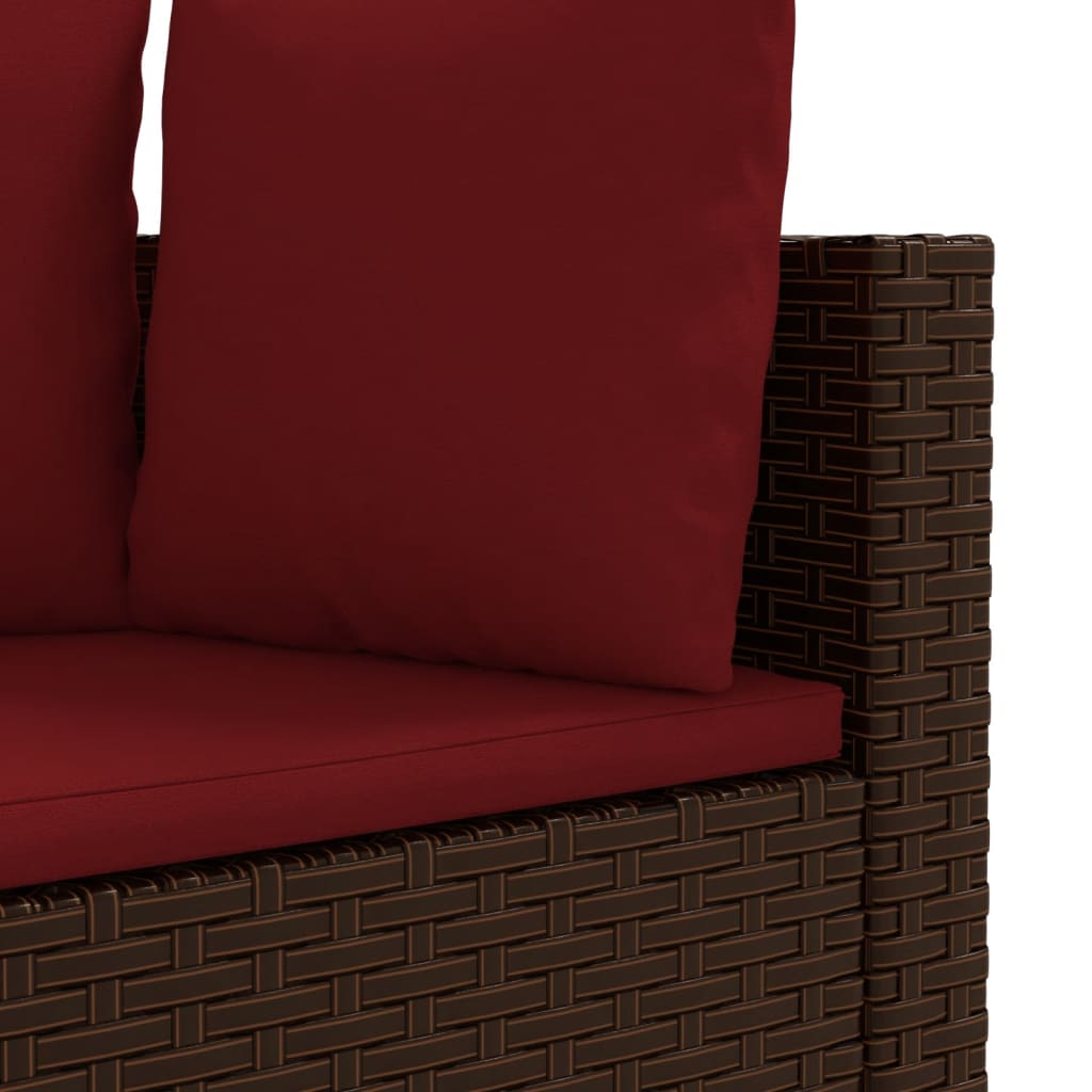 5-delige Loungeset met kussens poly rattan bruin Tuinsets | Creëer jouw Trendy Thuis | Gratis bezorgd & Retour | Trendy.nl