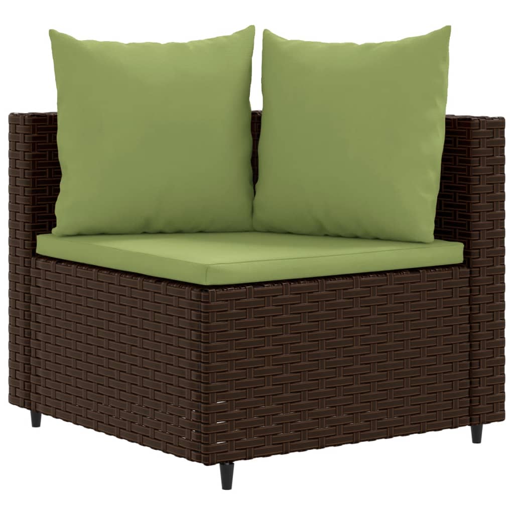 5-delige Loungeset met kussens poly rattan bruin Tuinsets | Creëer jouw Trendy Thuis | Gratis bezorgd & Retour | Trendy.nl