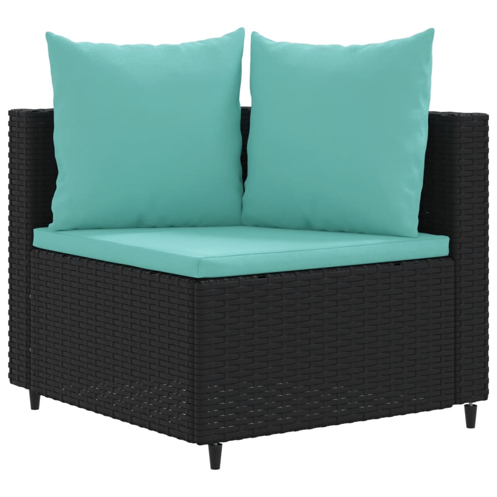 8-delige Loungeset met kussens poly rattan zwart Tuinsets | Creëer jouw Trendy Thuis | Gratis bezorgd & Retour | Trendy.nl