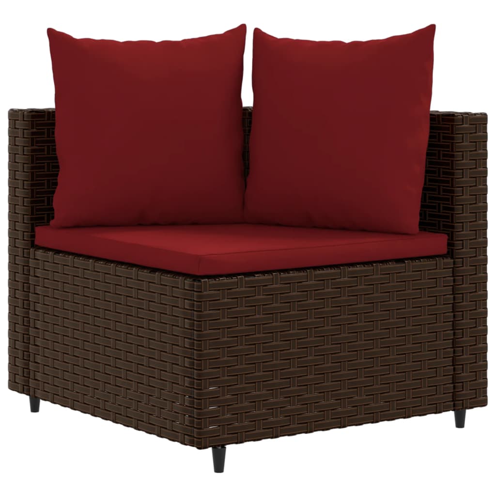 8-delige Loungeset met kussens poly rattan bruin Tuinsets | Creëer jouw Trendy Thuis | Gratis bezorgd & Retour | Trendy.nl