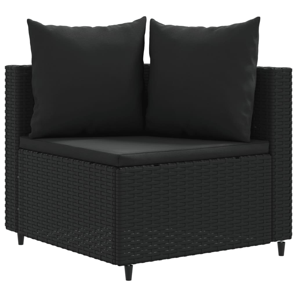 6-delige Loungeset met kussens poly rattan zwart Tuinsets | Creëer jouw Trendy Thuis | Gratis bezorgd & Retour | Trendy.nl