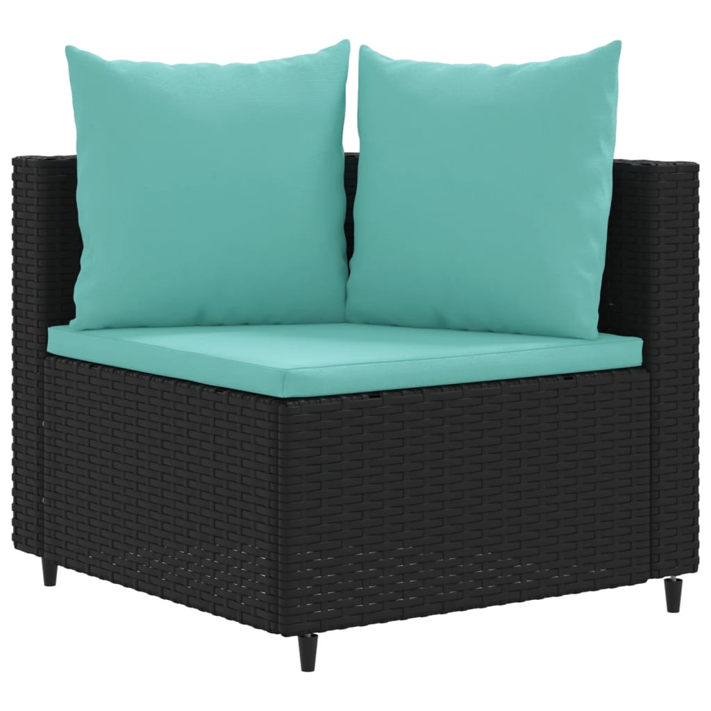 6-delige Loungeset met kussens poly rattan zwart Tuinsets | Creëer jouw Trendy Thuis | Gratis bezorgd & Retour | Trendy.nl