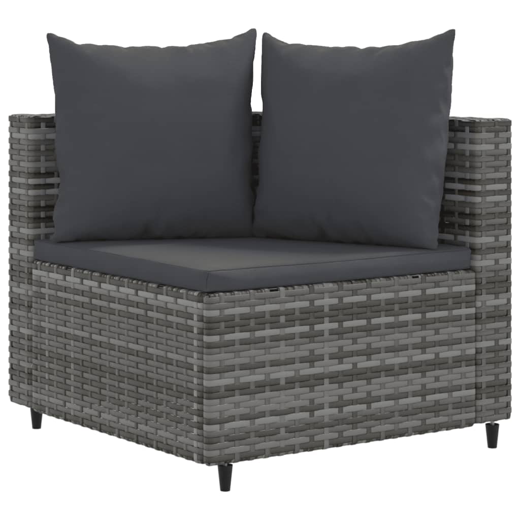 10-delige Loungeset met kussens poly rattan grijs Tuinsets | Creëer jouw Trendy Thuis | Gratis bezorgd & Retour | Trendy.nl