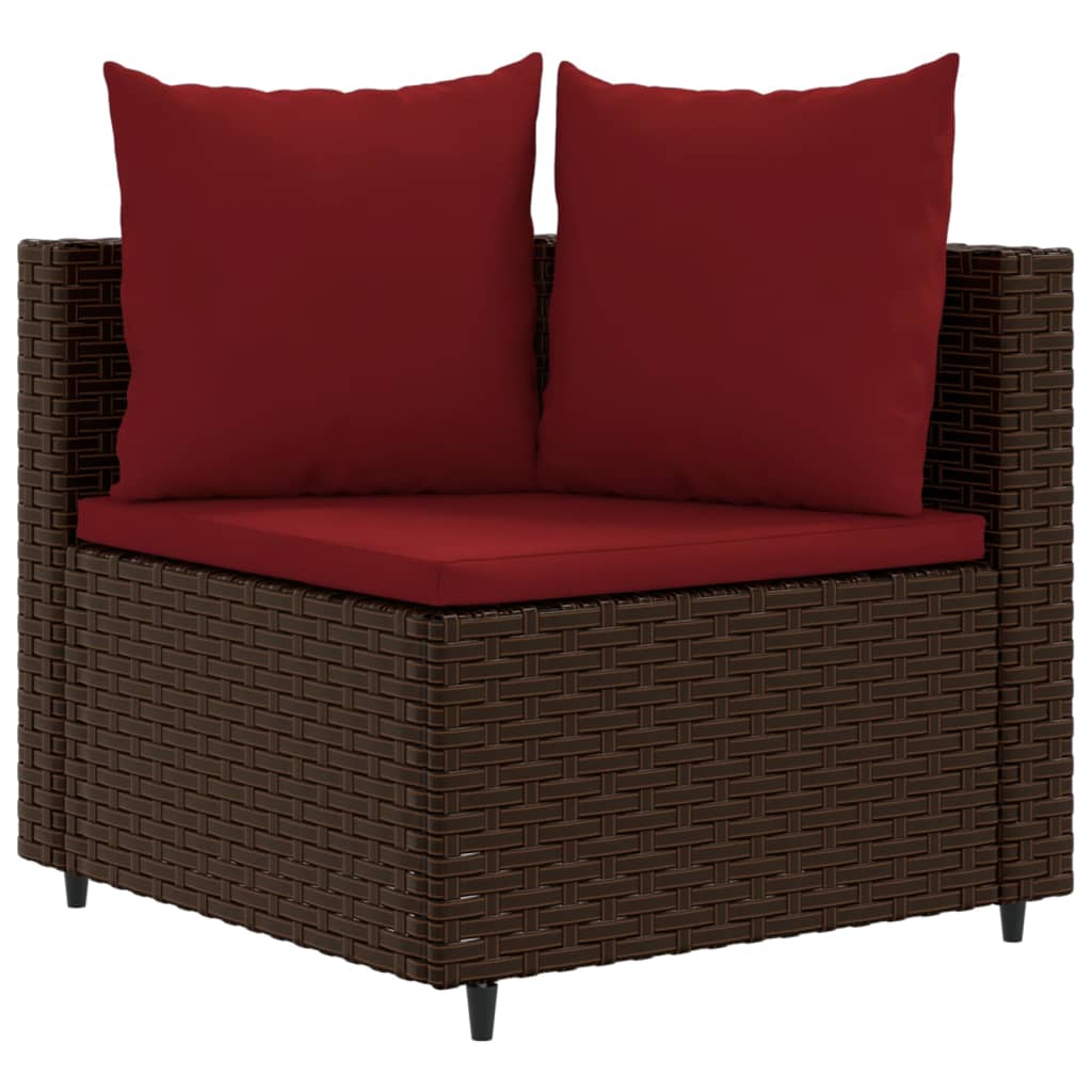 10-delige Loungeset met kussens poly rattan bruin Tuinsets | Creëer jouw Trendy Thuis | Gratis bezorgd & Retour | Trendy.nl