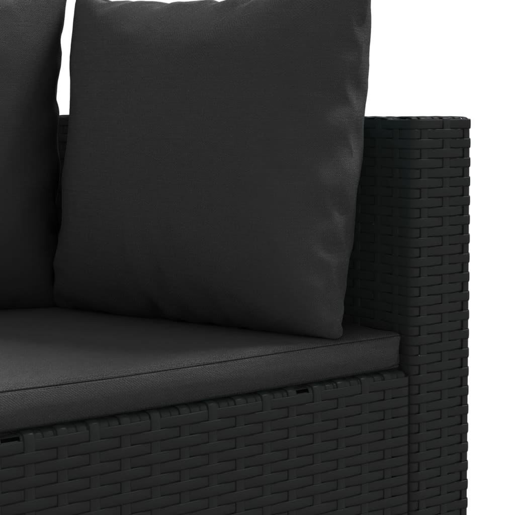 6-delige Loungeset met kussens poly rattan zwart Tuinsets | Creëer jouw Trendy Thuis | Gratis bezorgd & Retour | Trendy.nl