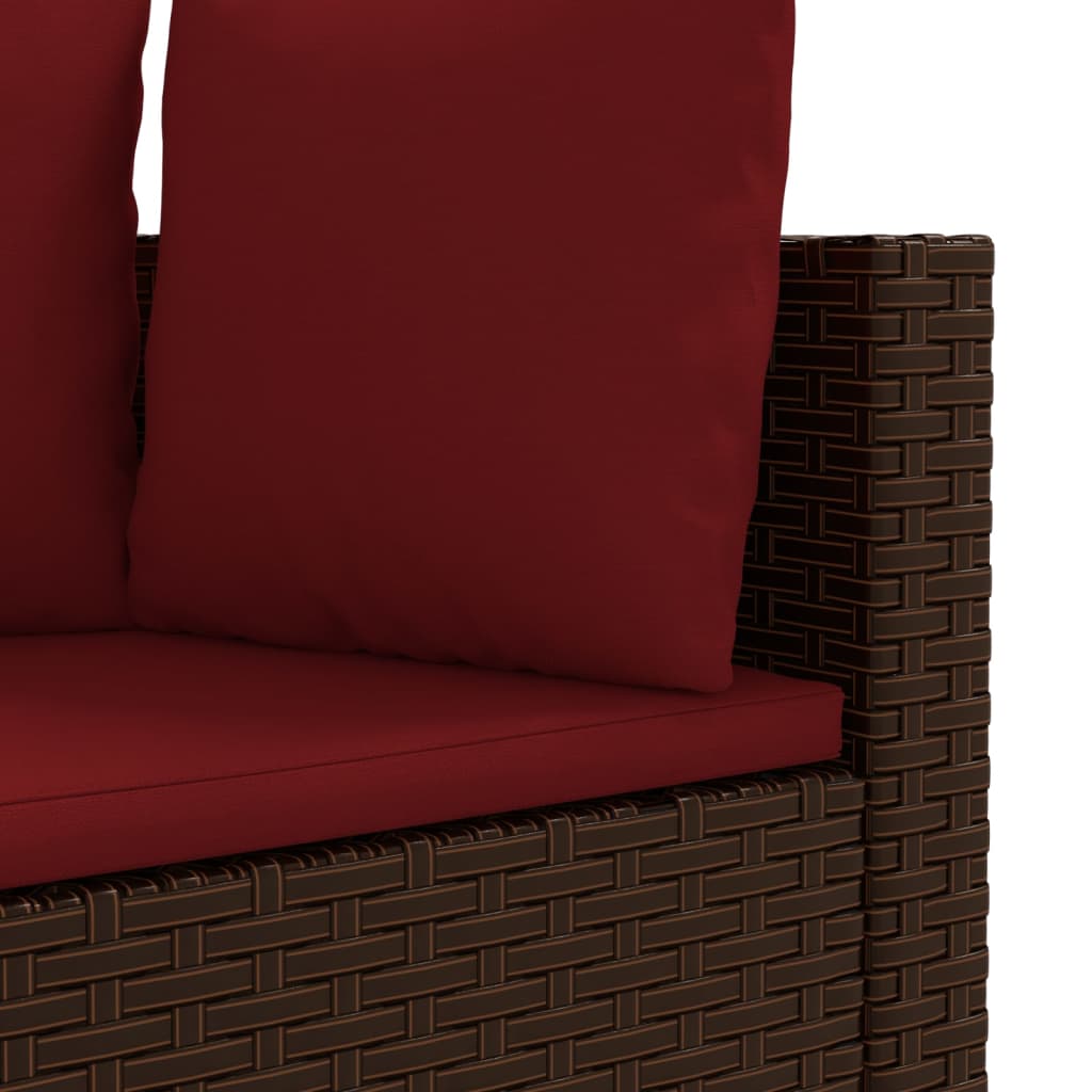 6-delige Loungeset met kussens poly rattan bruin Tuinsets | Creëer jouw Trendy Thuis | Gratis bezorgd & Retour | Trendy.nl