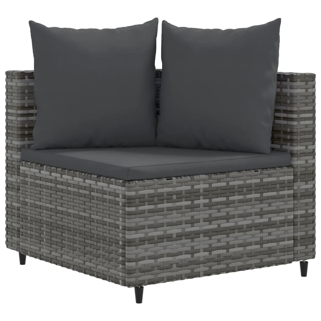 9-delige Loungeset met kussens poly rattan grijs Tuinsets | Creëer jouw Trendy Thuis | Gratis bezorgd & Retour | Trendy.nl