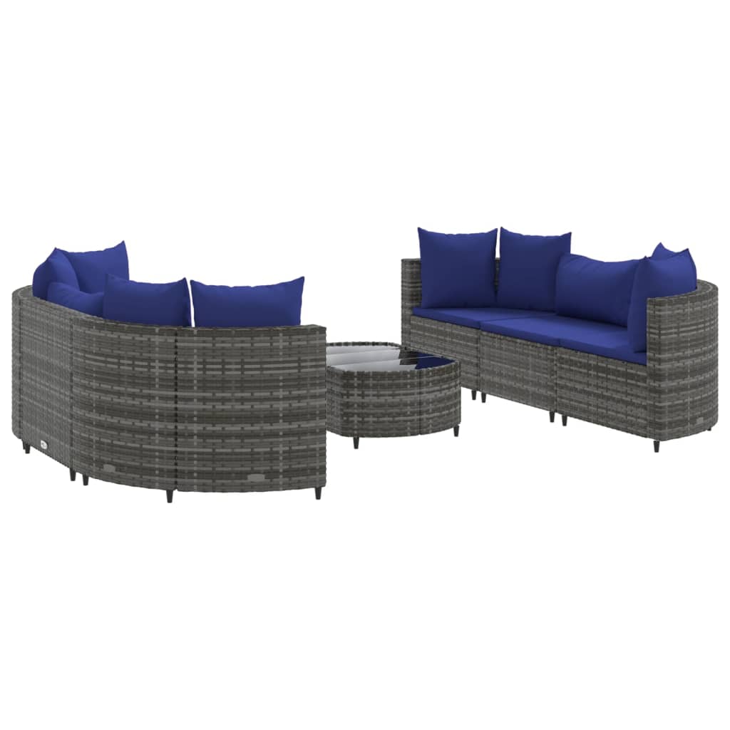 7-delige Loungeset met kussens poly rattan grijs Tuinsets | Creëer jouw Trendy Thuis | Gratis bezorgd & Retour | Trendy.nl