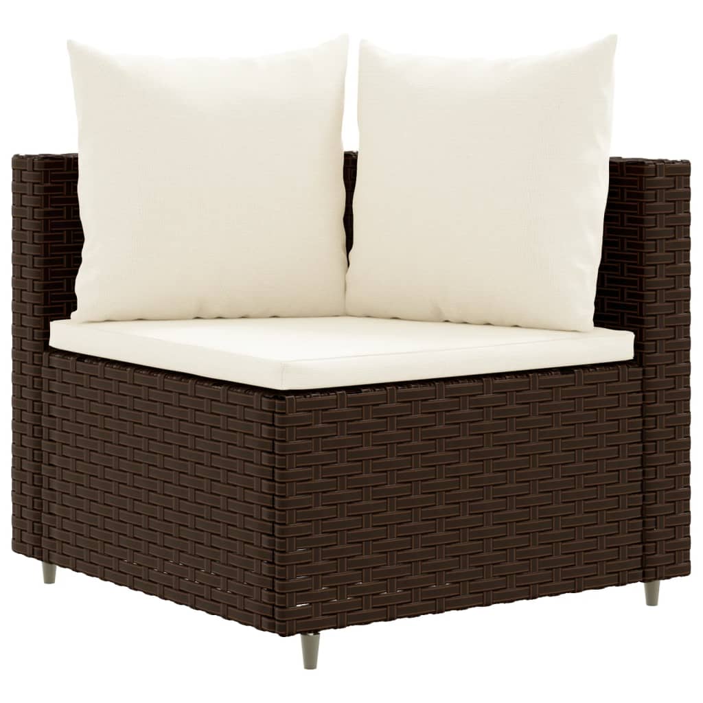 3-delige Loungeset met kussens poly rattan bruin Tuinsets | Creëer jouw Trendy Thuis | Gratis bezorgd & Retour | Trendy.nl