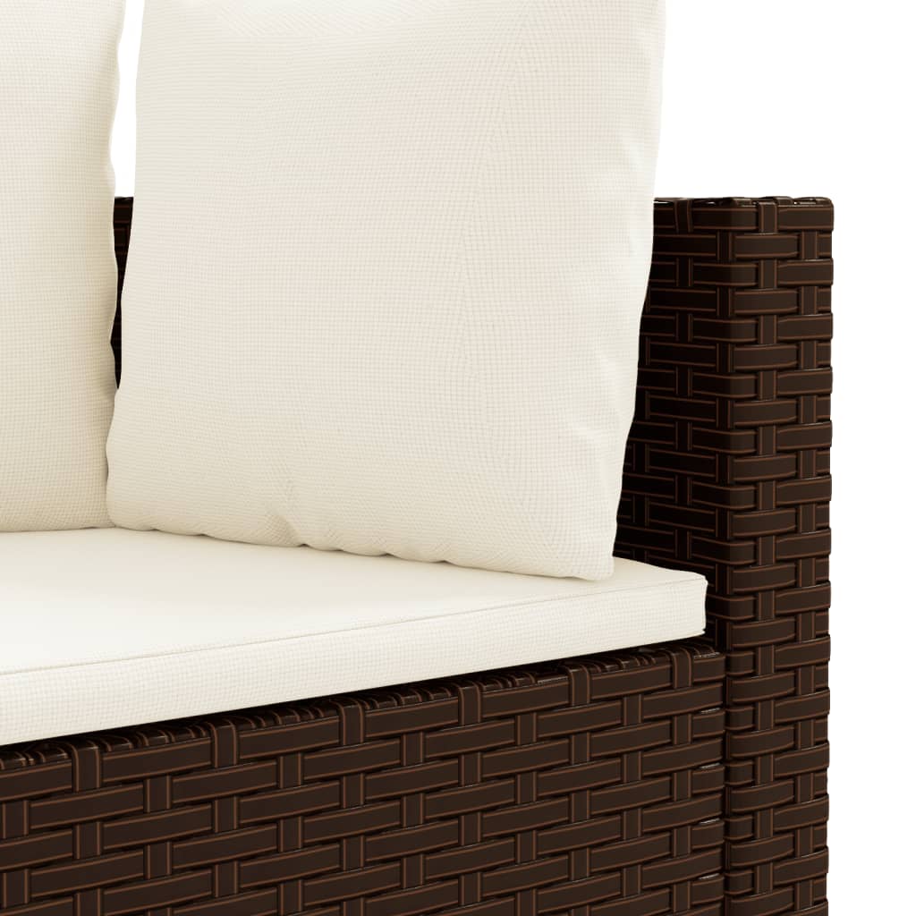 4-delige Loungeset met kussens poly rattan bruin Tuinsets | Creëer jouw Trendy Thuis | Gratis bezorgd & Retour | Trendy.nl