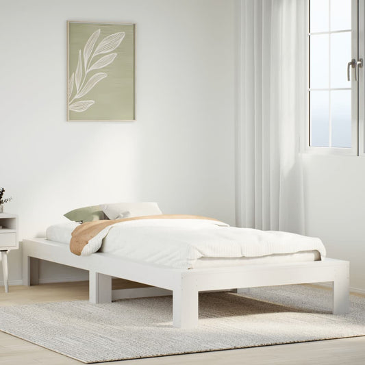 Bedframe zonder matras massief grenenhout wit 90x190 cm Bedden & bedframes | Creëer jouw Trendy Thuis | Gratis bezorgd & Retour | Trendy.nl