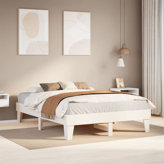 Bedframe zonder matras massief grenenhout wit 140x190 cm Bedden & bedframes | Creëer jouw Trendy Thuis | Gratis bezorgd & Retour | Trendy.nl